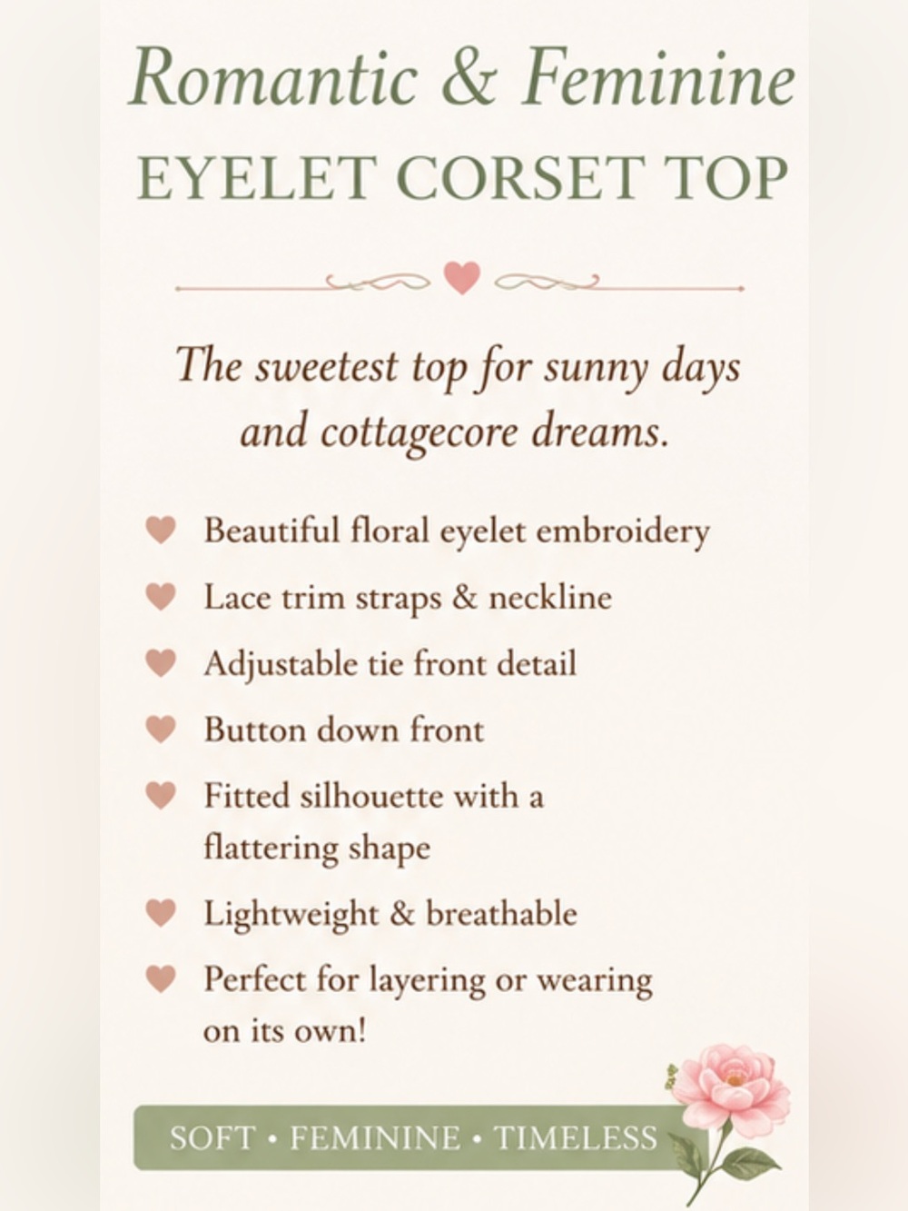 FLASH SALE🎊🎊Jifan Eyelet Corset Top - Picture 2 of 2